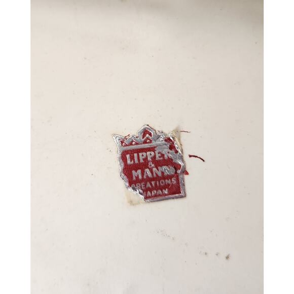 Vintage Lipper & Mann Japan Dual Serving Dishes w/ Wicker Caddy Retro Fruit - Picture 7 of 7